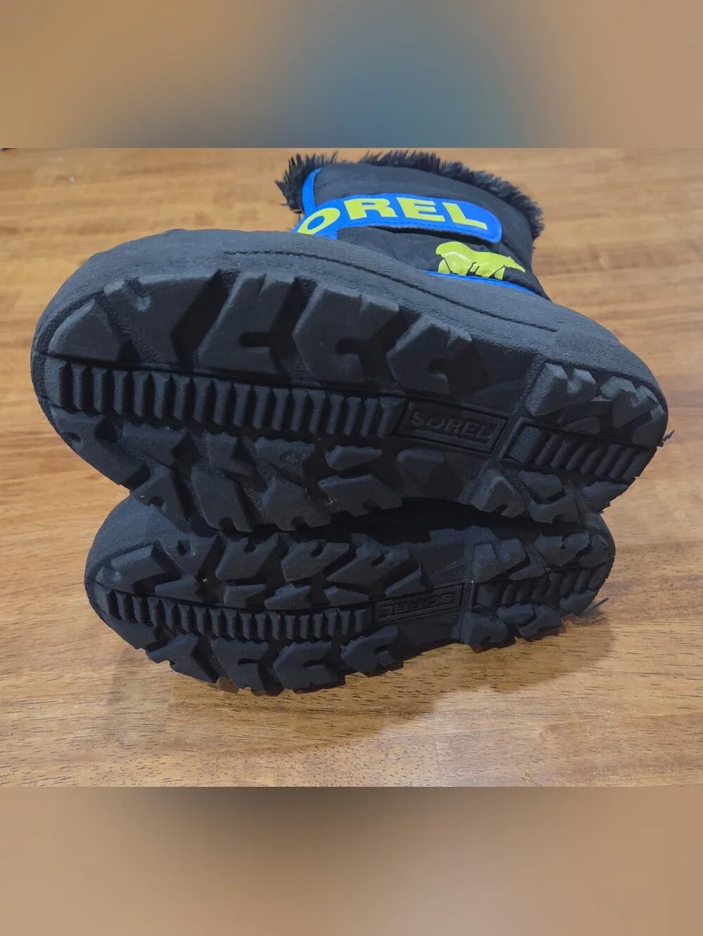 Sorel Black and Blue Kids' Insulated Snow Boots